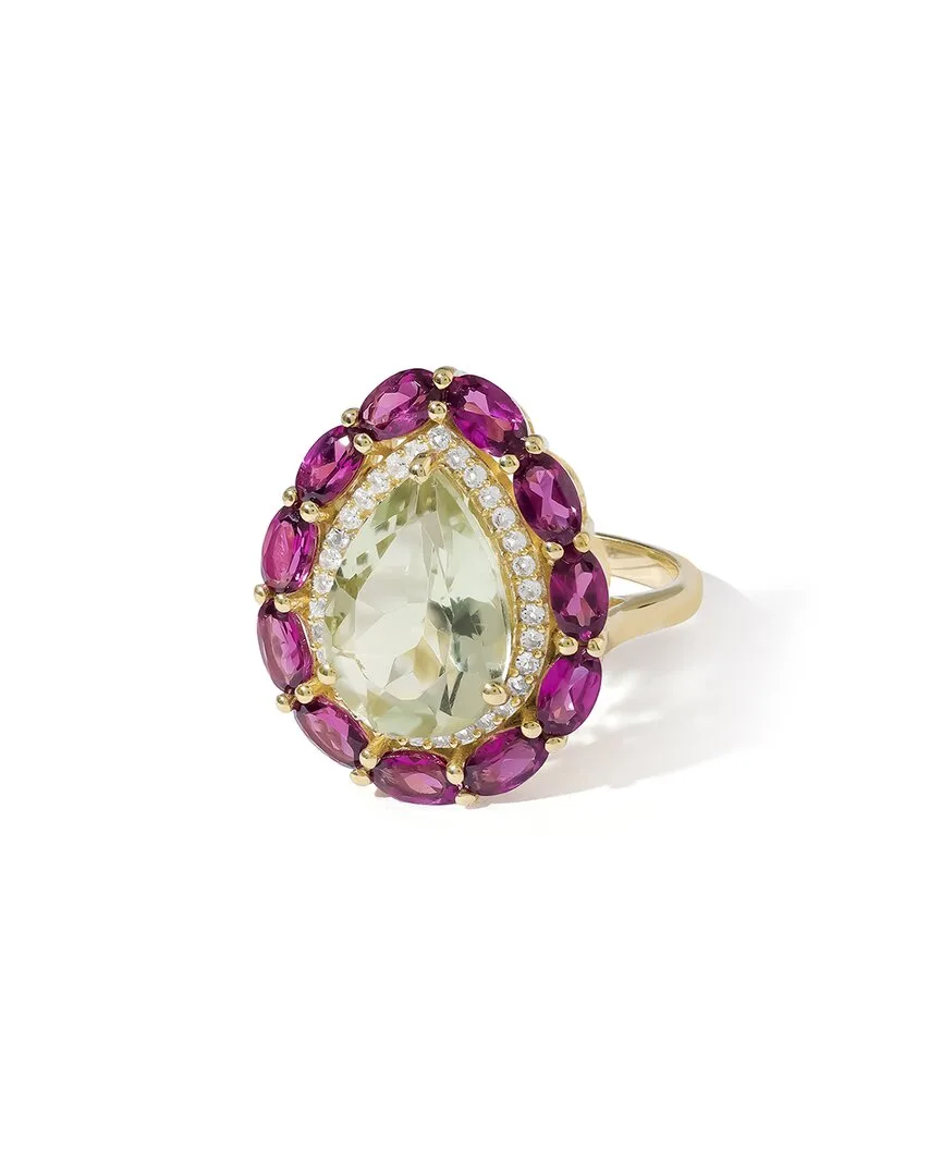 14K Plated Silver 8.65 ct. tw. Gemstone Cocktail Ring by Tiramisu
