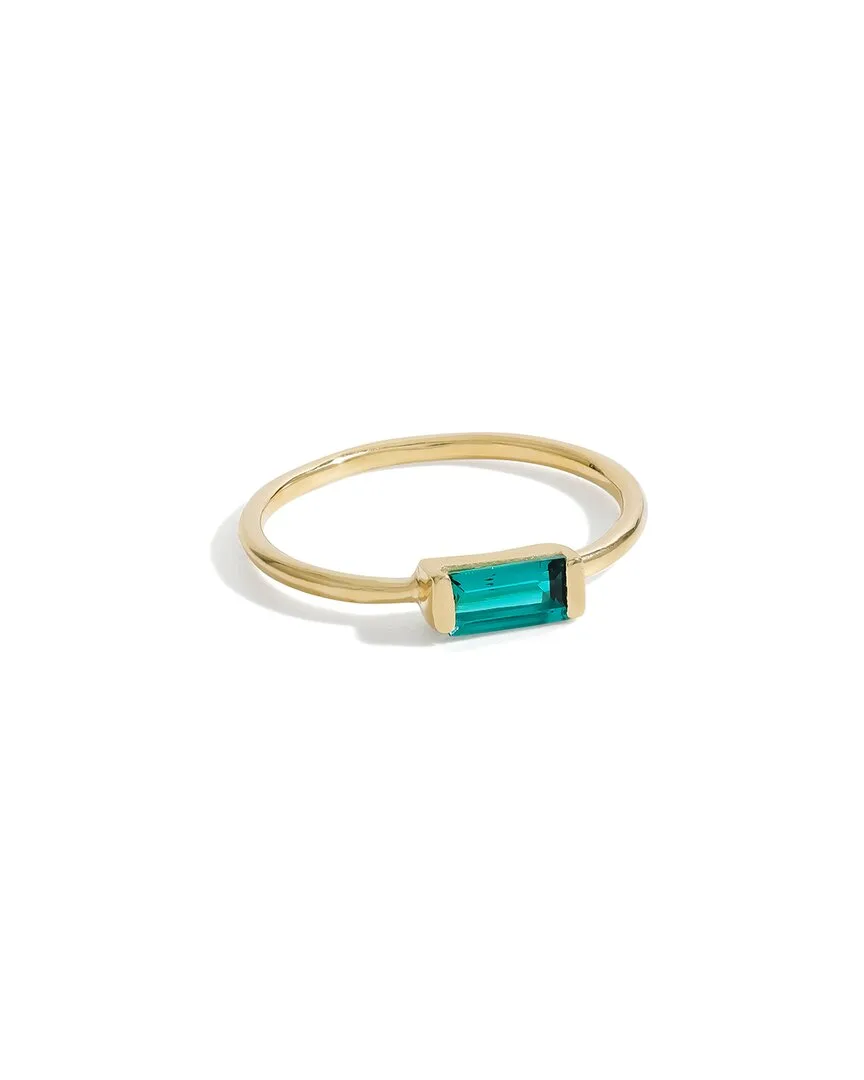 Plated 0.35 ct. tw. Lab-Grown Green Quartz Solitaire Ring by Tiramisu