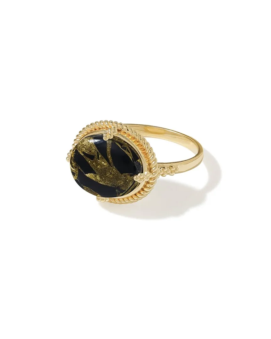 Plated 3.55 ct. tw. Black Copper Onyx Solitaire Ring by Tiramisu