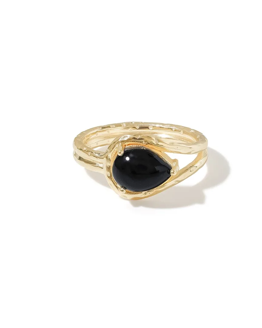 Plated 1.26 ct. tw. Black Onyx Solitaire Ring by Tiramisu