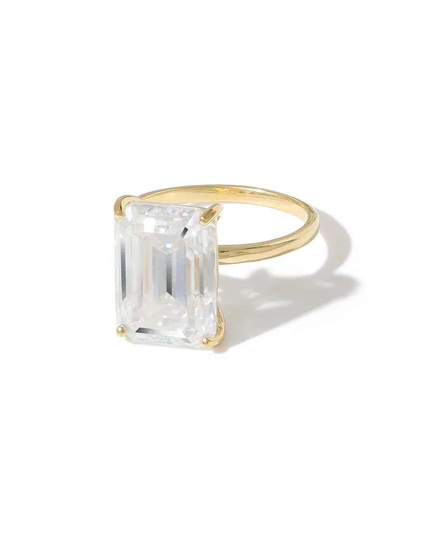 14K Plated Silver 8.90 ct. tw. Moissanite Solitaire Ring by Tiramisu