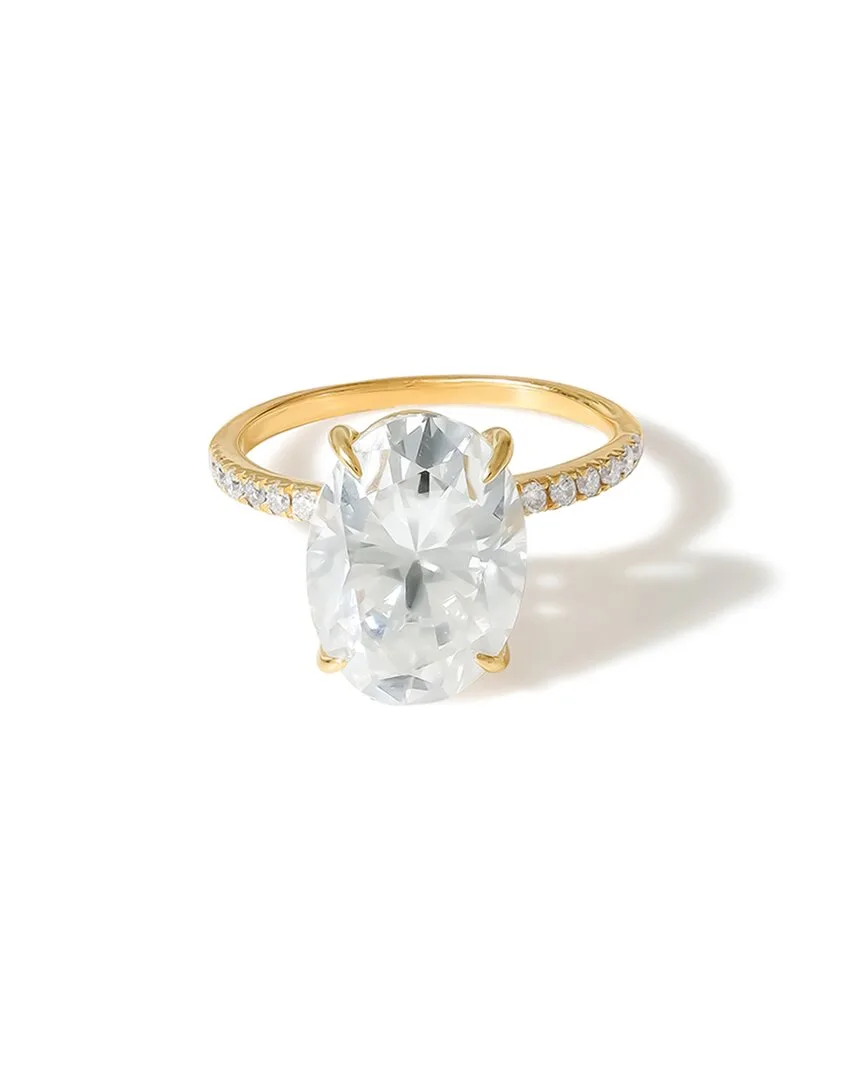 14K Plated Silver 6.28 ct. tw. Moissanite Solitaire Ring by Tiramisu