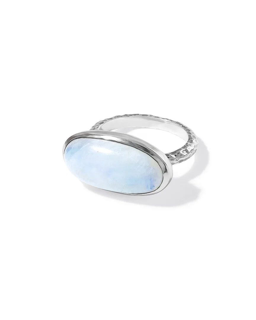 Silver Plated 8.98 ct. tw. Rainbow Moonstone Statement Ring by Tiramisu