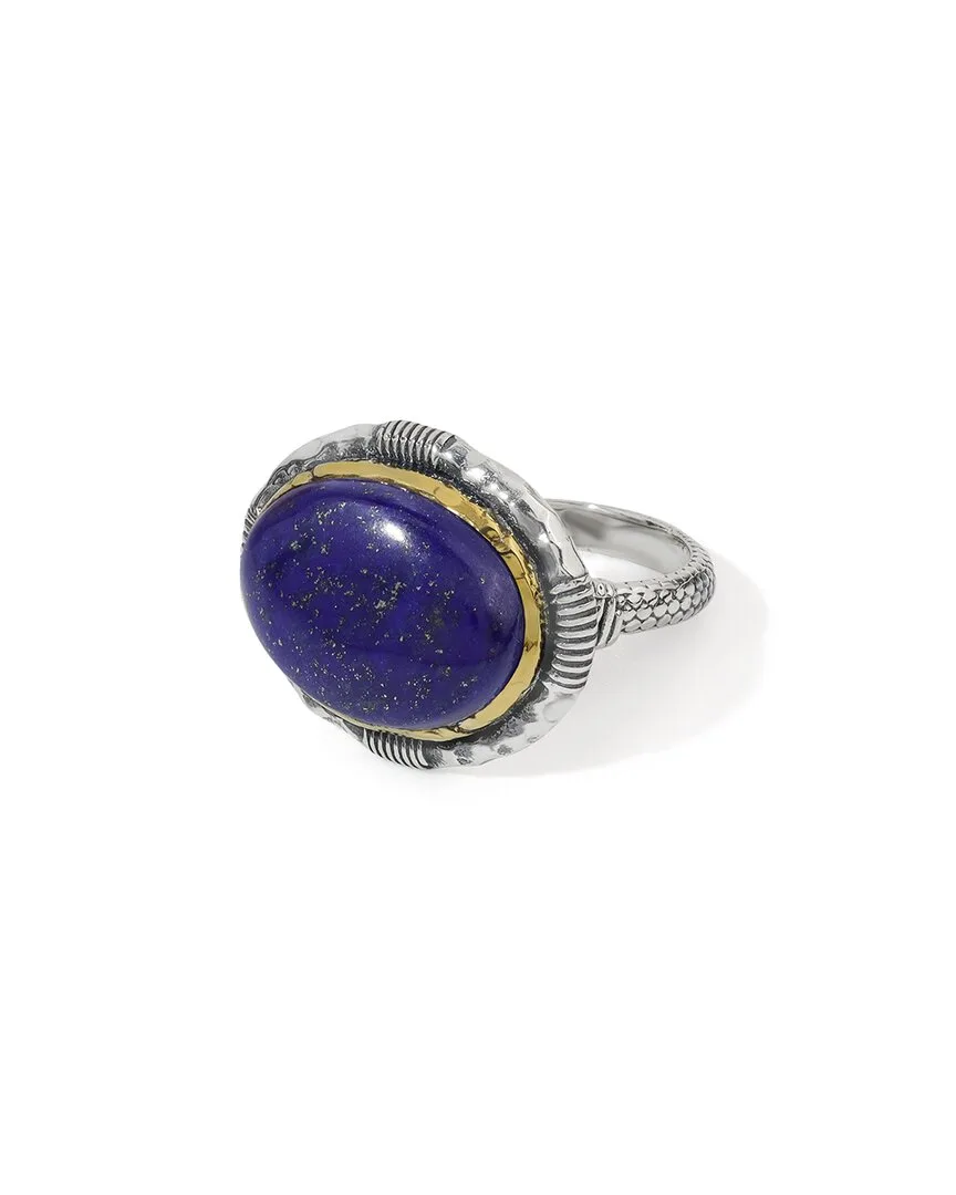 Silver Plated 11.69 ct. tw. Lapis Lazuli Statement Ring by Tiramisu