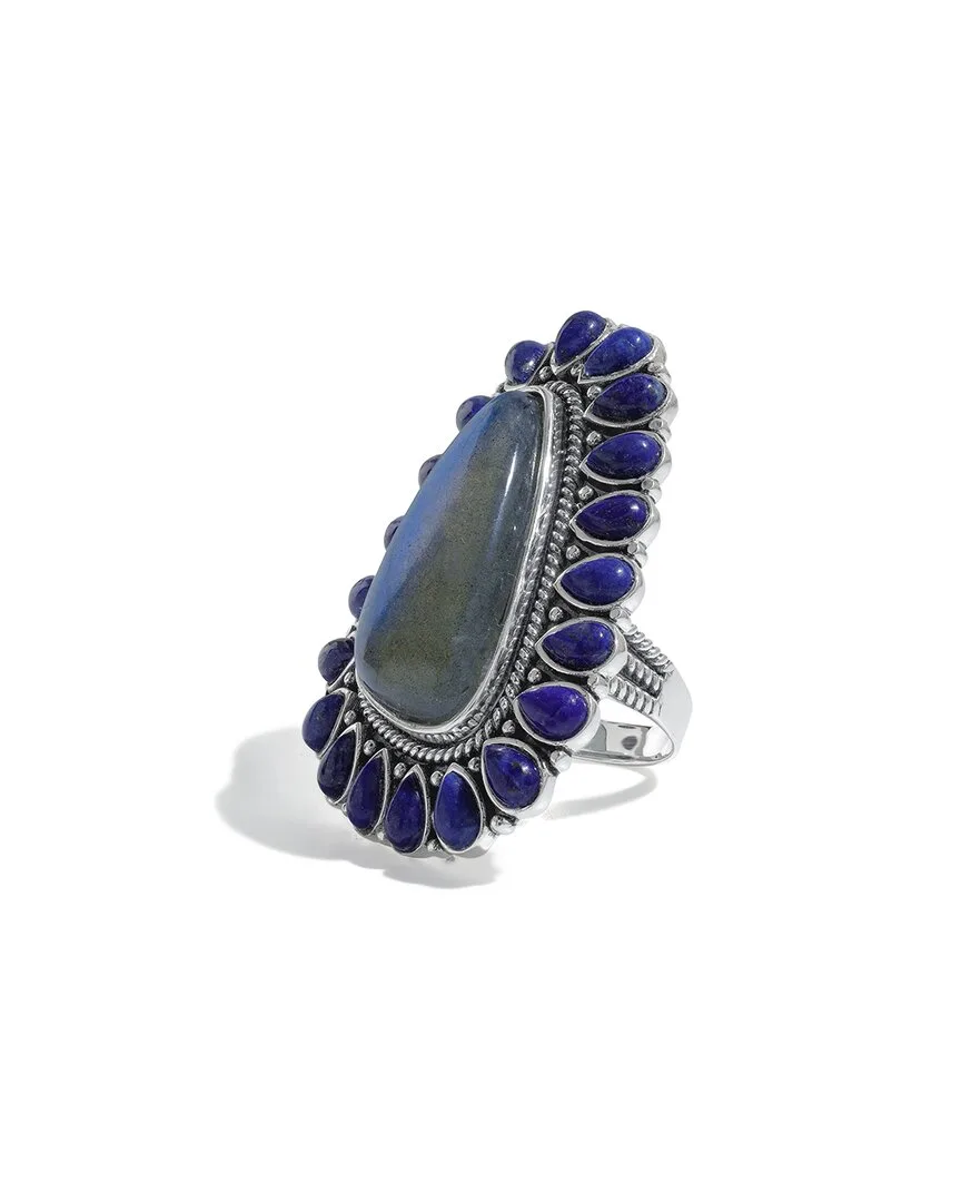 Silver Plated 31.40 ct. tw. Gemstone Statement Ring by Tiramisu