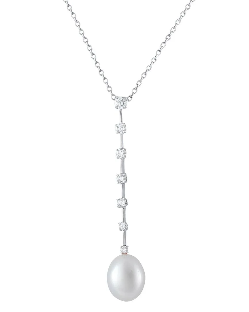 18K 0.71 ct. tw. Diamond & Pearl Necklace (authentic Pre-Loved) by Assael