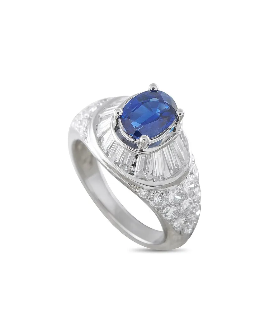 Platinum 3.40 ct. tw. Diamond & Sapphire Ring (authentic Pre-Loved) by Van Cleef & Arpels