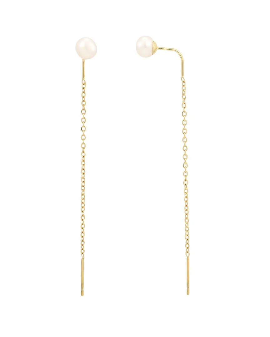 18K Plated Stainless Steel 6.3Mm Pearl Earrings by Adornia