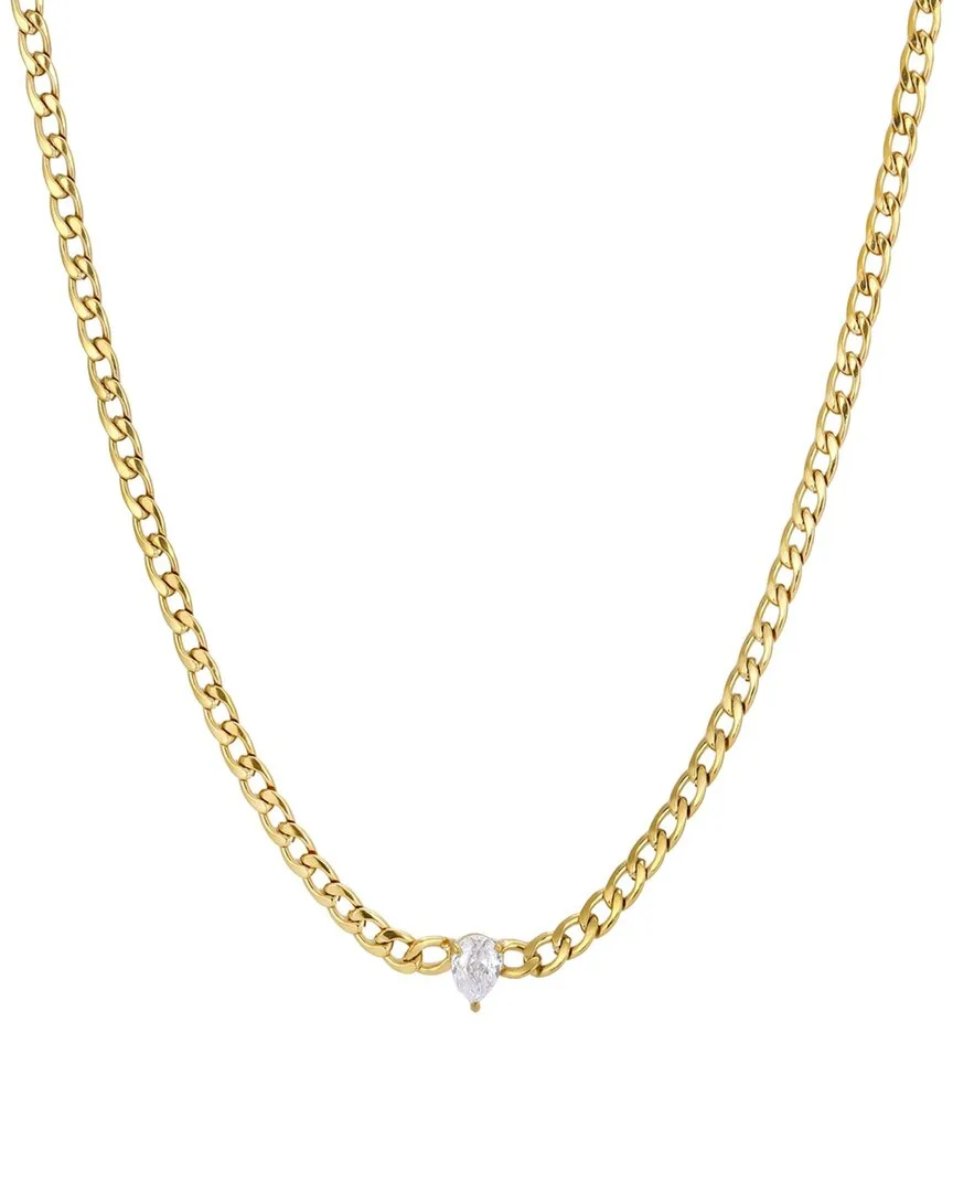 18K Plated Stainless Steel Cz Necklace by Adornia