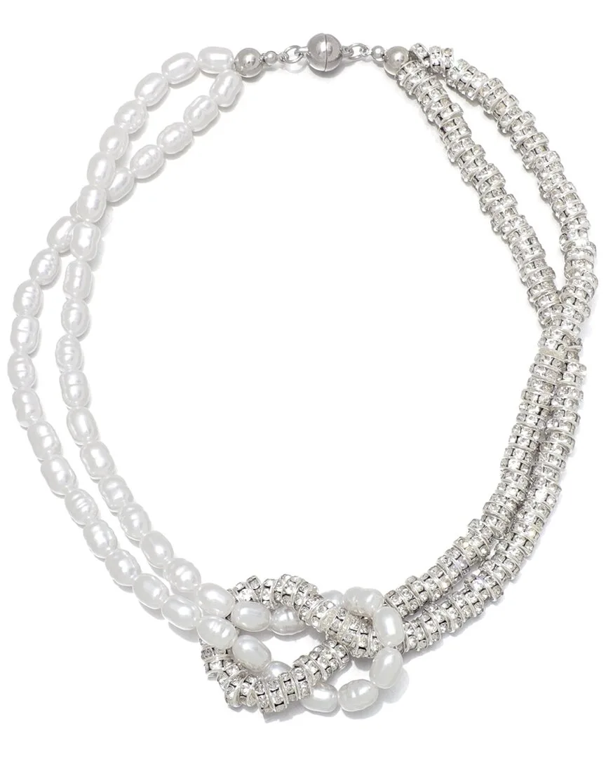Silver Plated Pearl Necklace by Adornia