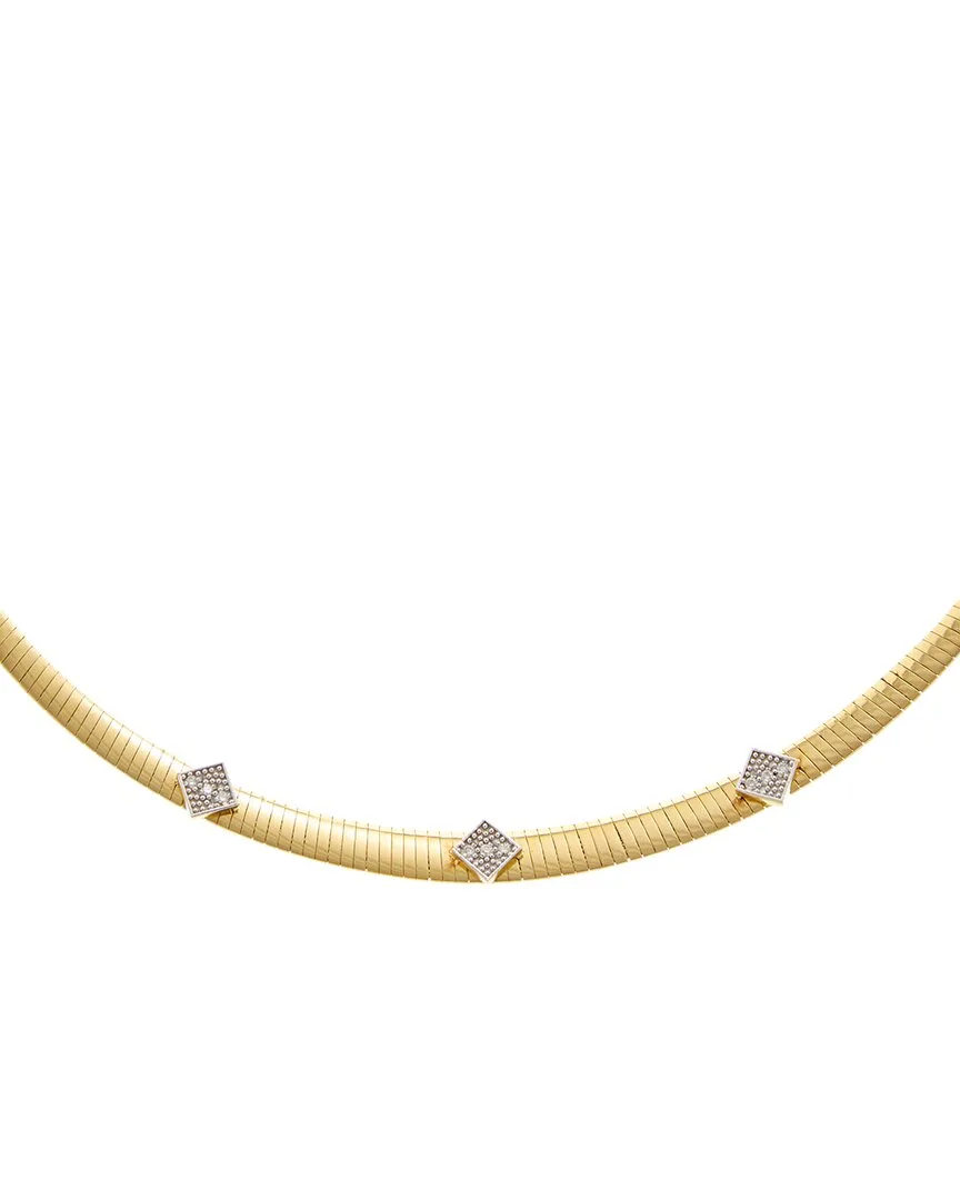 18K Over Silver 0.10 ct. tw. Lab-Grown Diamond Necklace by Meshmerise