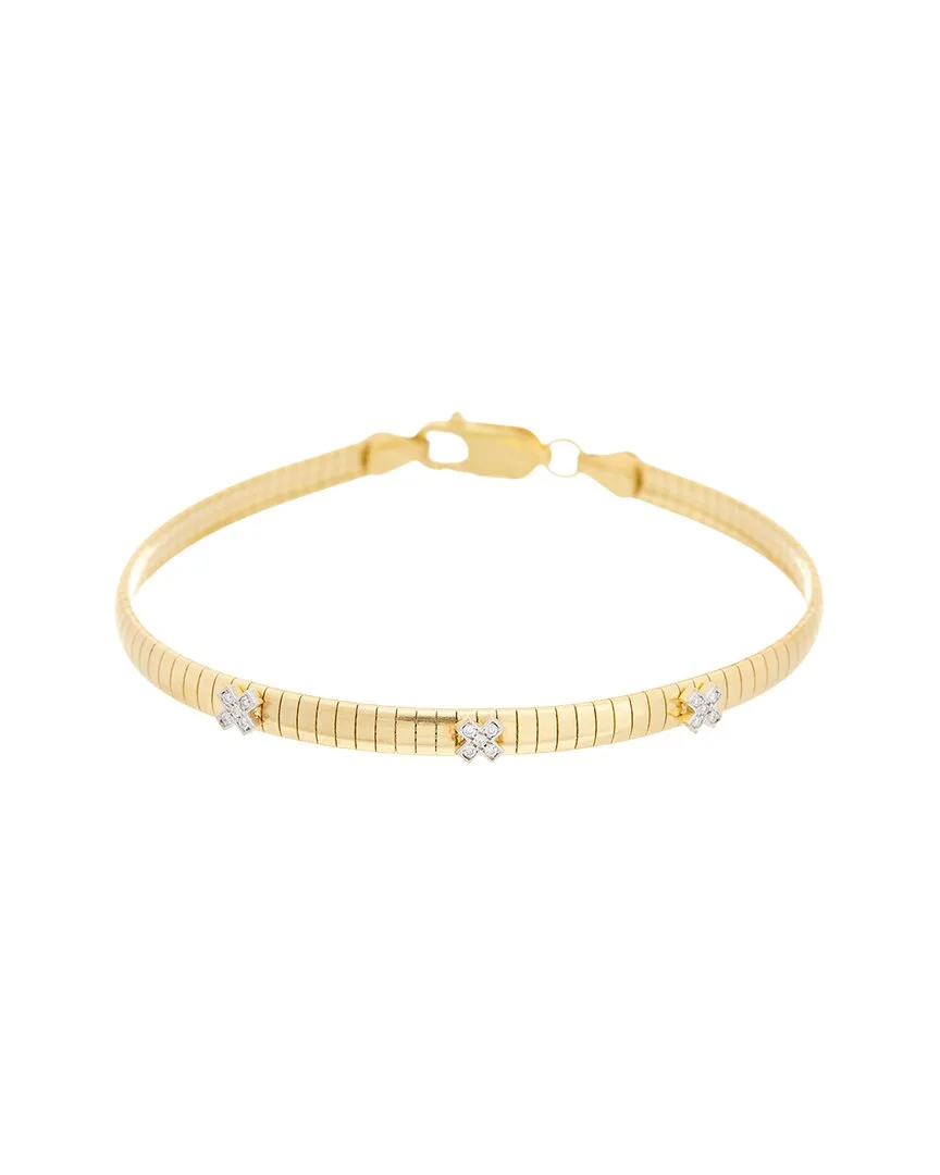 18K Over Silver 0.08 ct. tw. Lab-Grown Diamond Bracelet by Meshmerise