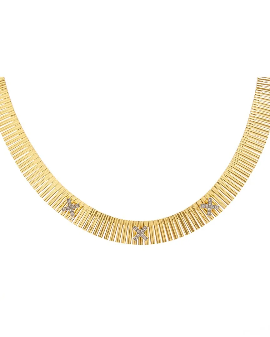 18K Over Silver 0.12 ct. tw. Lab-Grown Diamond Necklace by Meshmerise