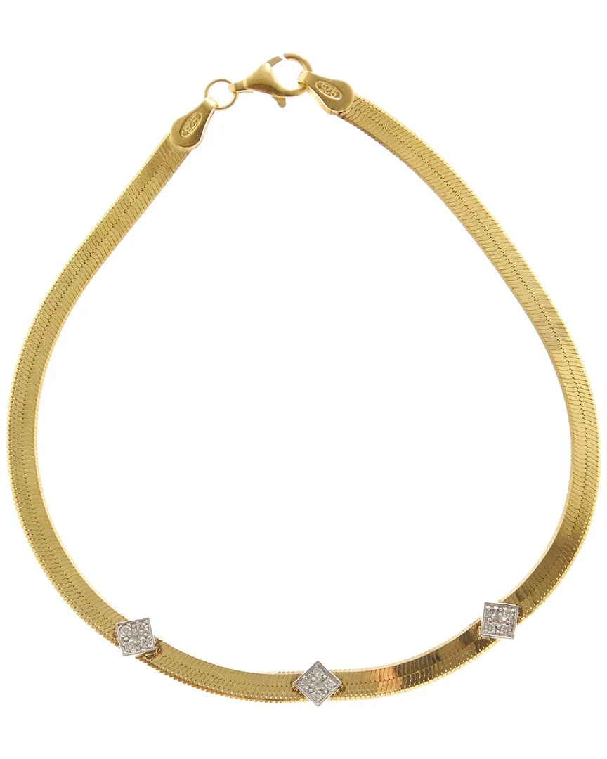 18K Over Silver 0.06 ct. tw. Lab-Grown Diamond Bracelet by Meshmerise