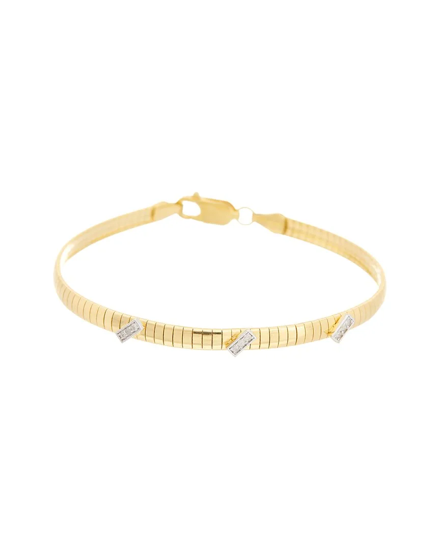 18K Over Silver 0.09 ct. tw. Lab-Grown Diamond Bracelet by Meshmerise