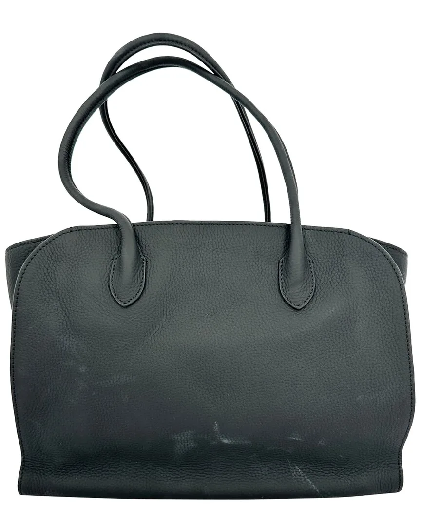 Black Leather Marlo 12 Tote (authentic Pre-Loved) by The Row