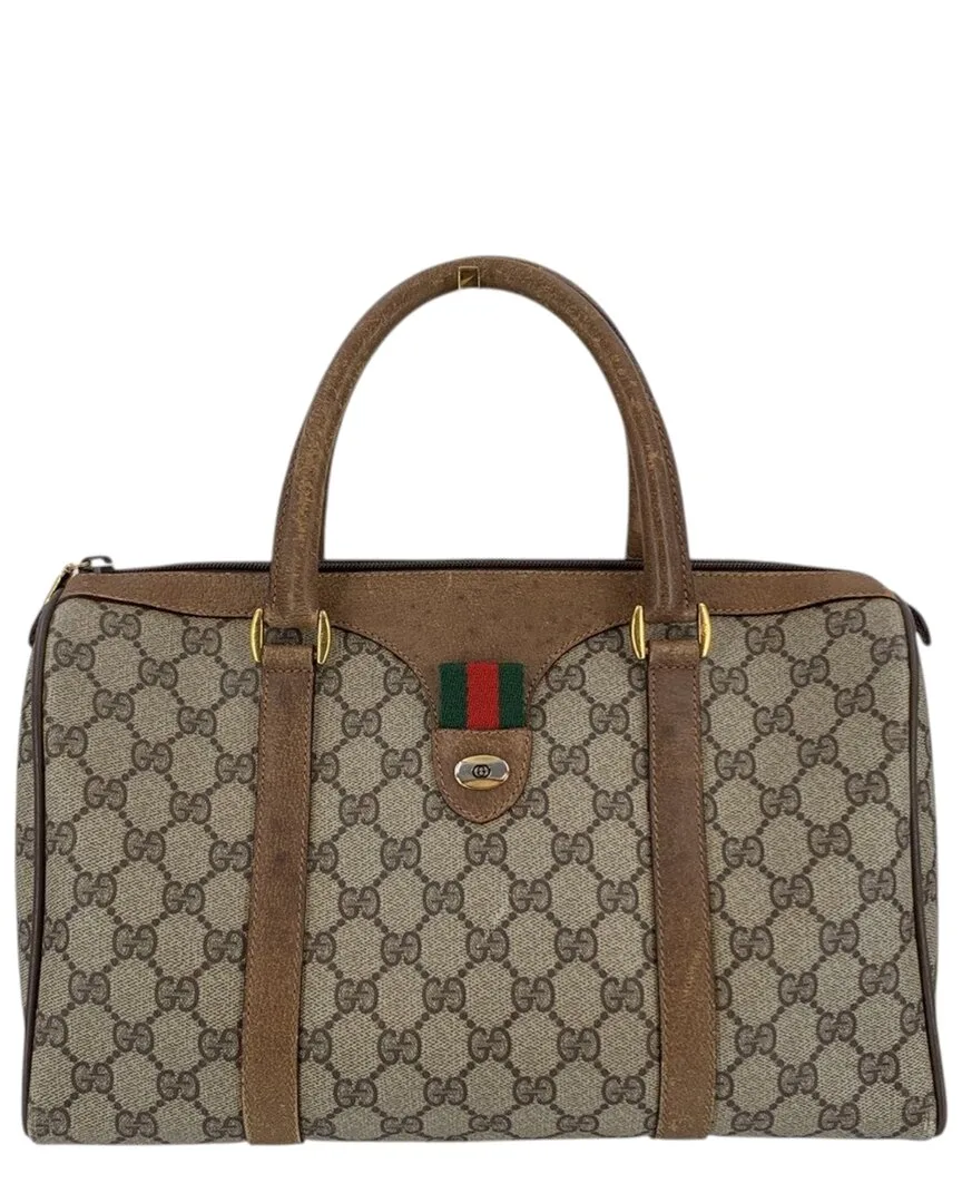 Brown Cotton Ophidia Handbag (authentic Pre-Loved)