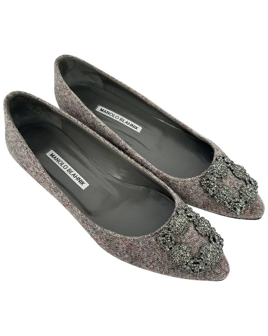 Tweed Hangisi Ballet Flat (authentic Pre-Loved) by Manolo Blahnik