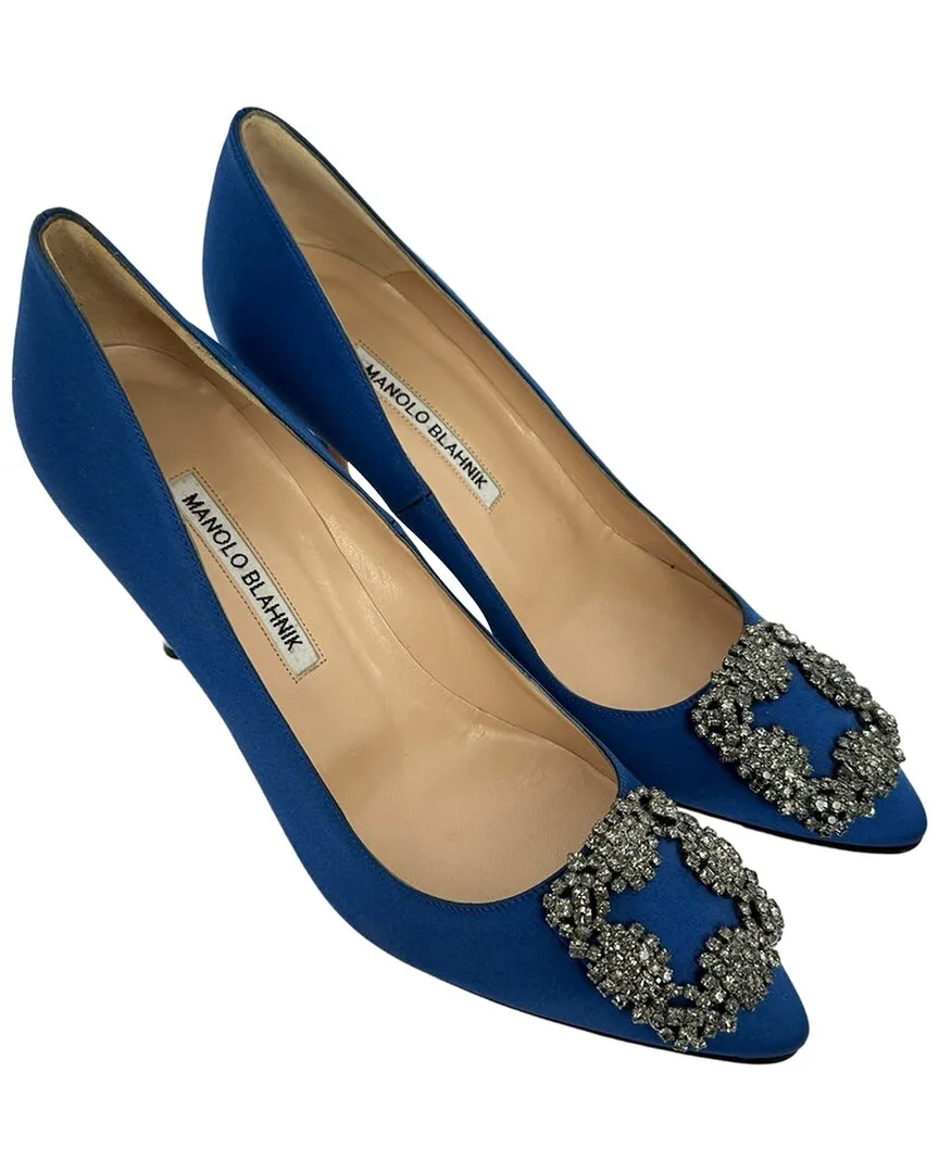 Satin Hangisi Embellished Pump (authentic Pre-Loved) by Manolo Blahnik
