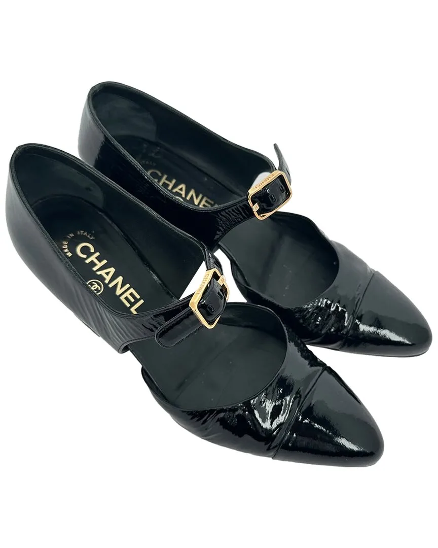 Resin Almond-Toe Mary Jane Pump (authentic Pre-Loved) by CHANEL
