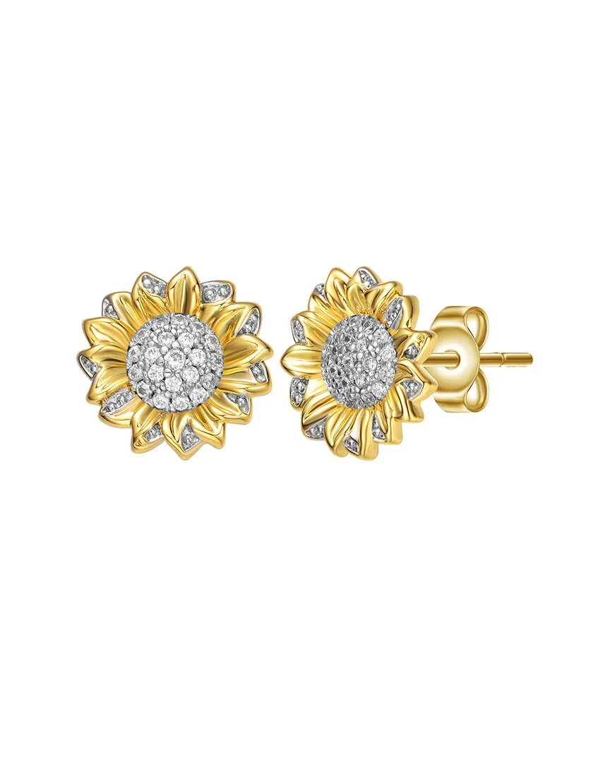 Two-Tone Plated Cz Earrings by Rachel Glauber