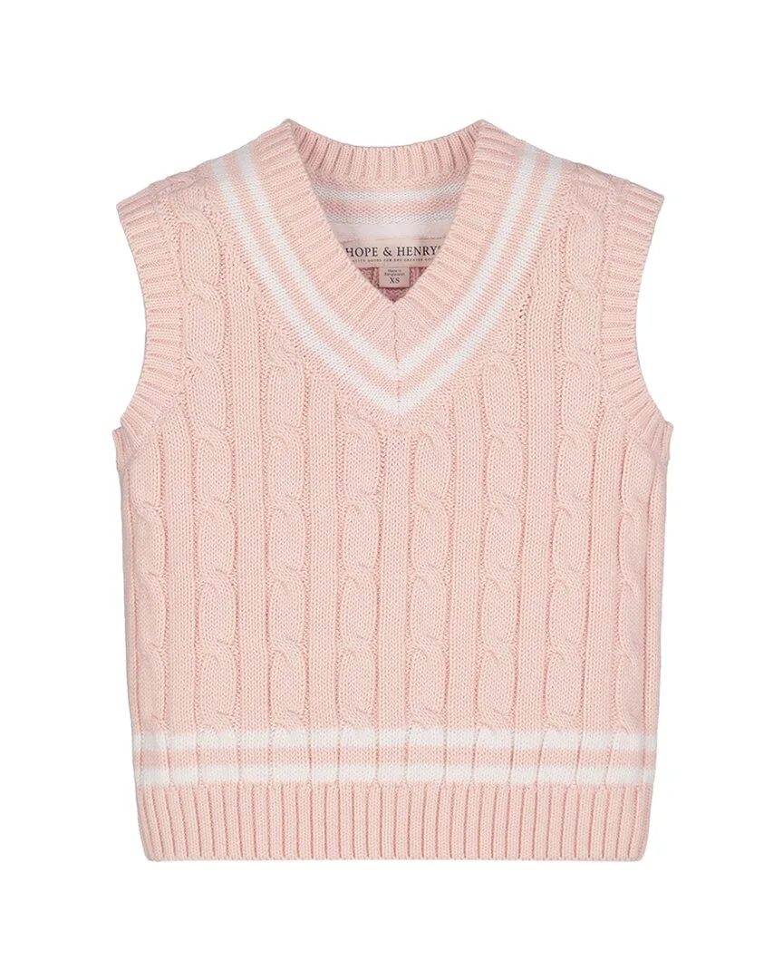 Cable Tennis Sweater Vest by Hope & Henry