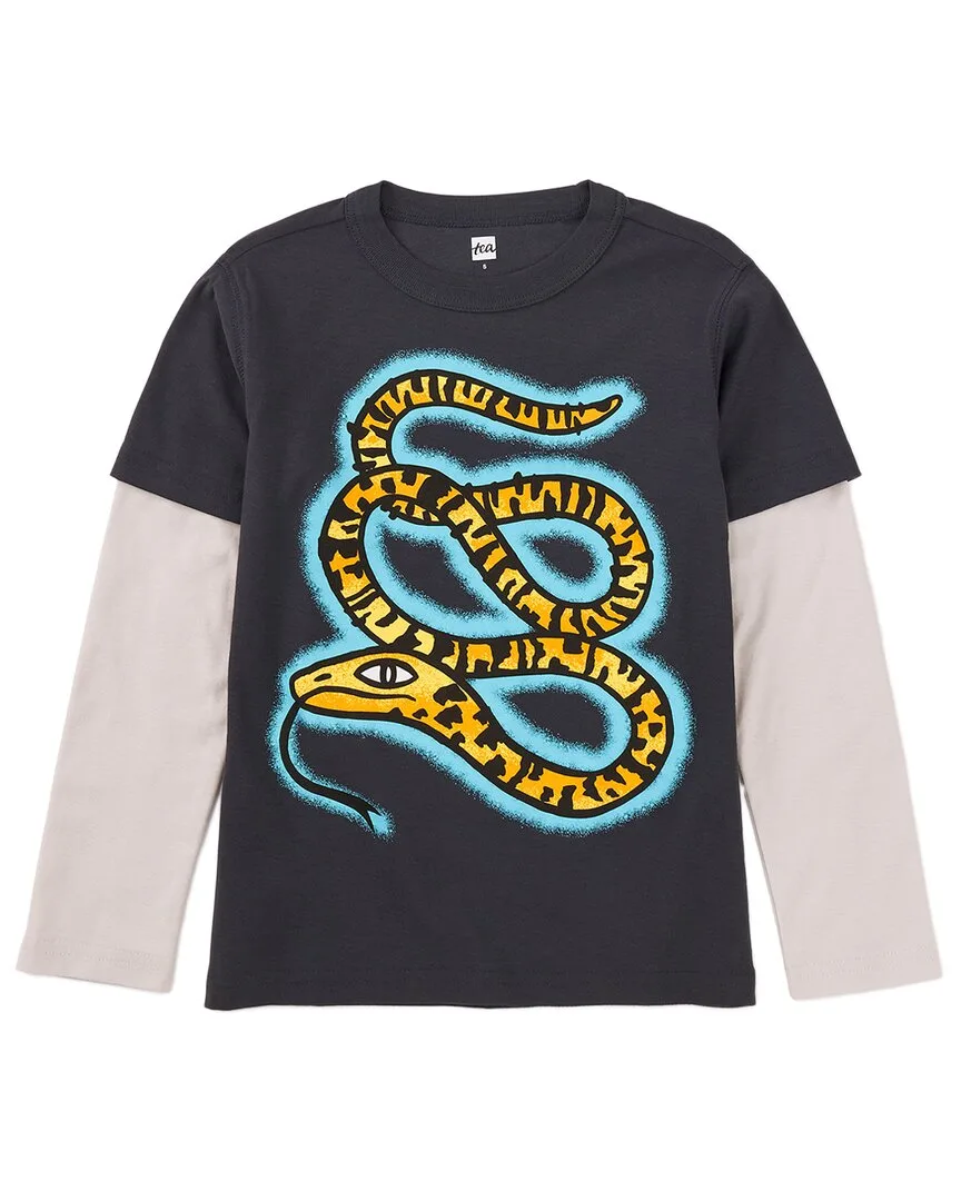Snake Layer Sleeve Graphic T-Shirt by Tea Collection