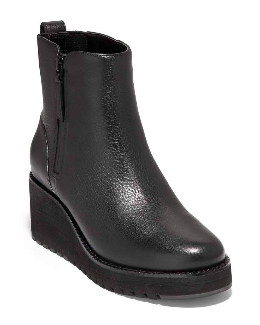 Zerogrand Waterproof City Leather Wedge Bootie by COLE HAAN