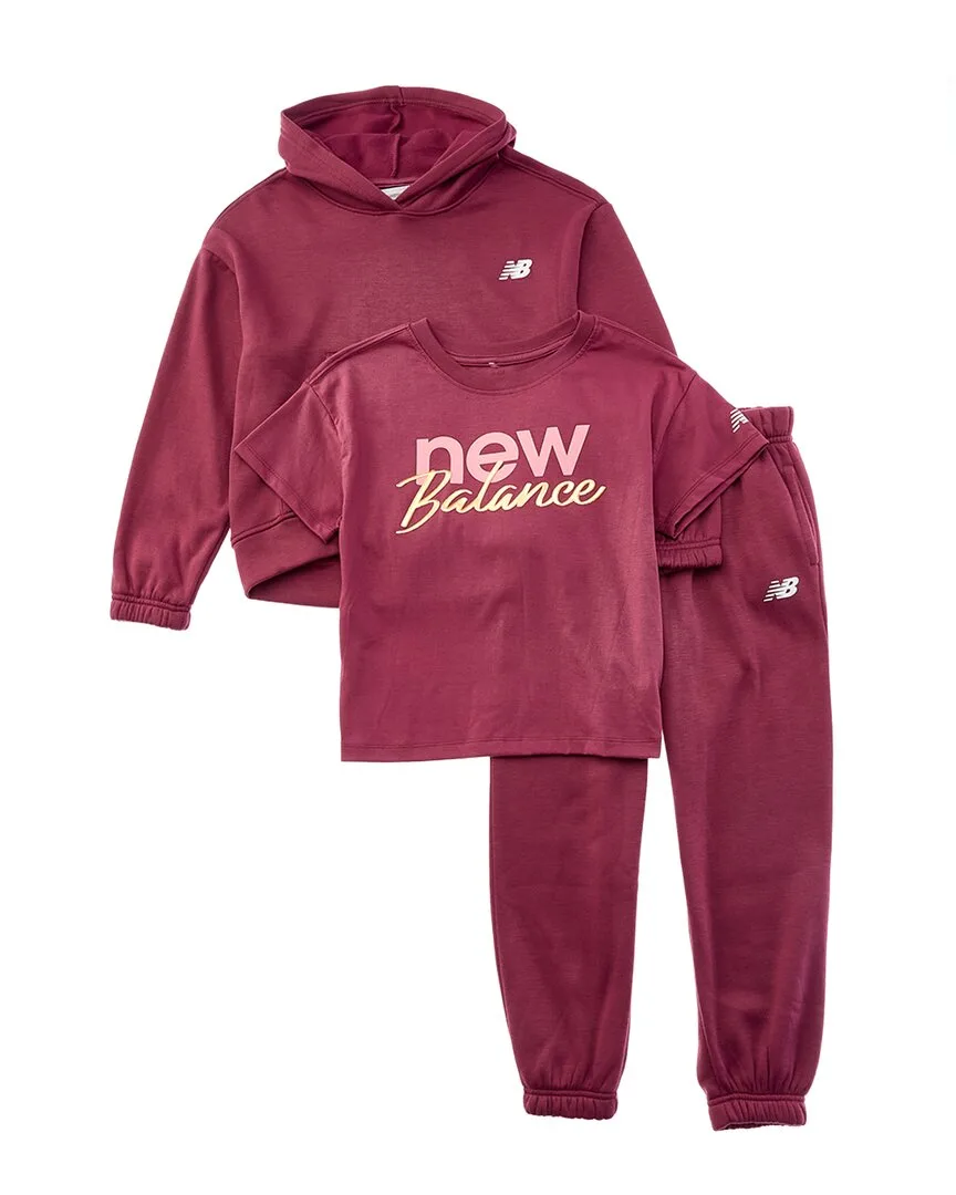 3Pc Hoodie, T-Shirt & Jogger Set by New Balance
