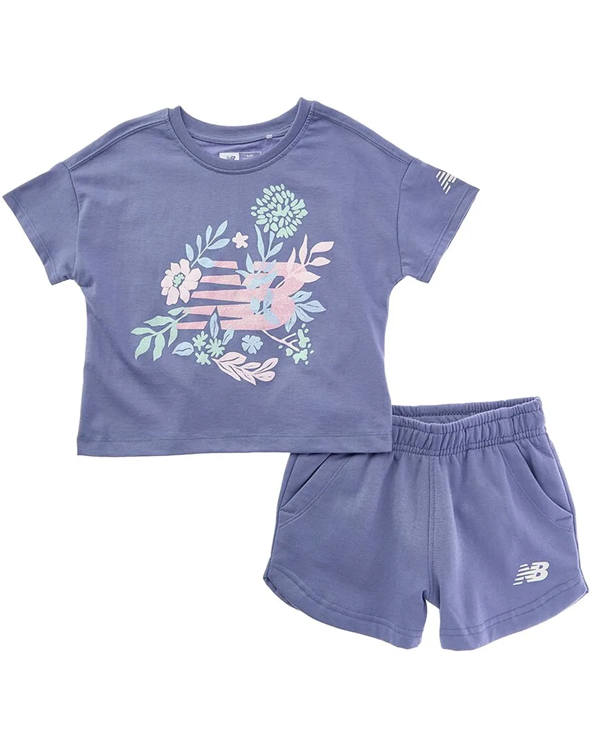 2Pc Fleece Shirt & Short Set by New Balance