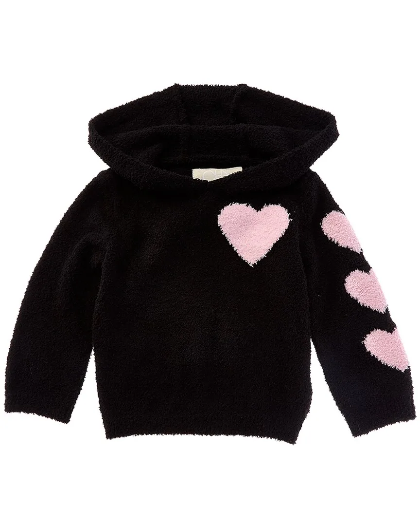 Fuzzy Fleece Knit Semi Cropped Shirred Hoodie by Chaser
