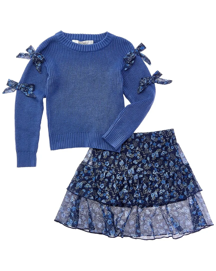 2Pc Sweater & Skort Set by Badgley Mischka