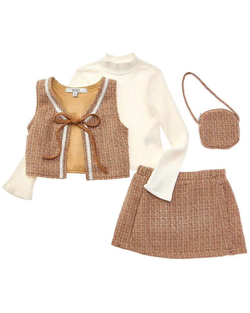 4Pc Tweed Skort Set by Badgley Mischka