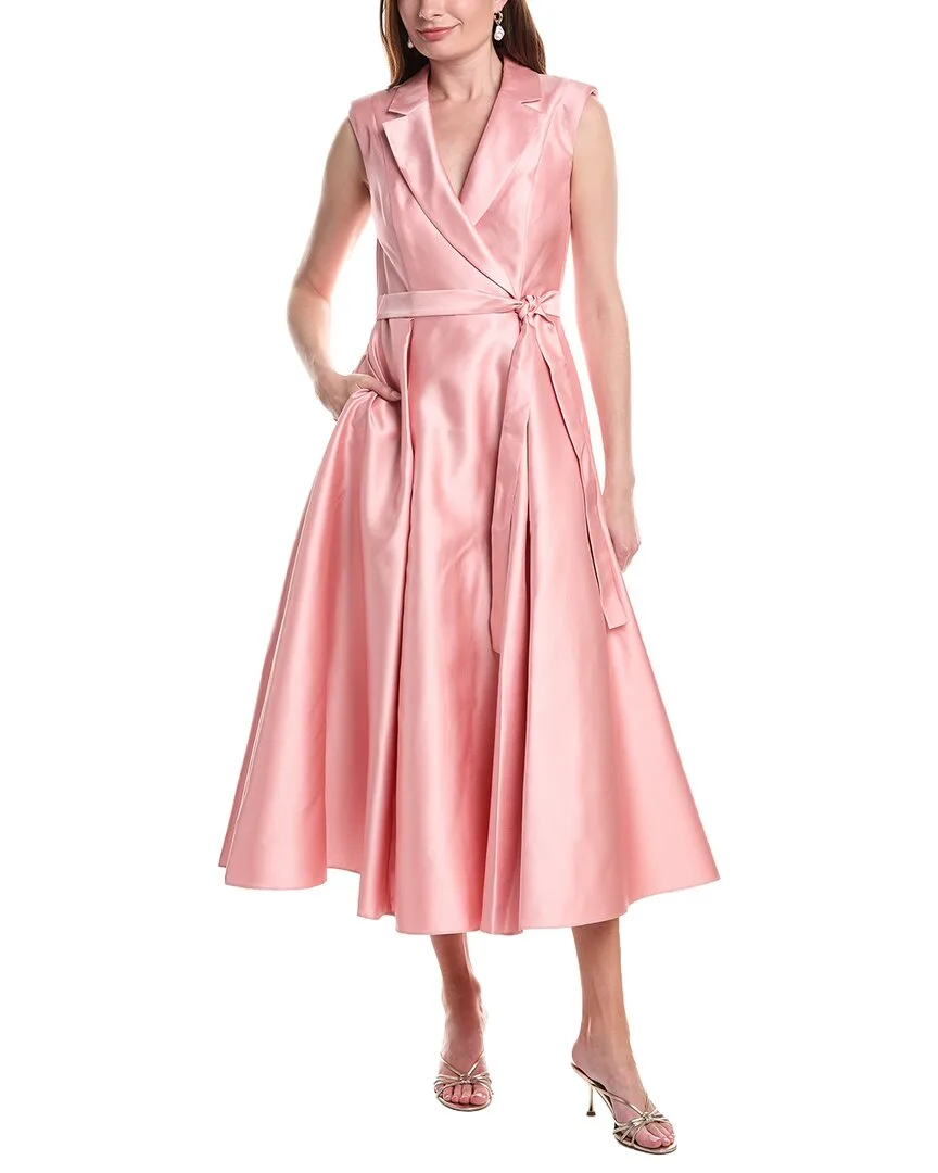 Lapel Mikado Midi Dress by Adrianna Papell