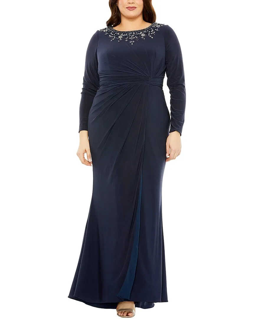 Mac Duggal Embellished Neckline Jersey Gown by M.A.C.