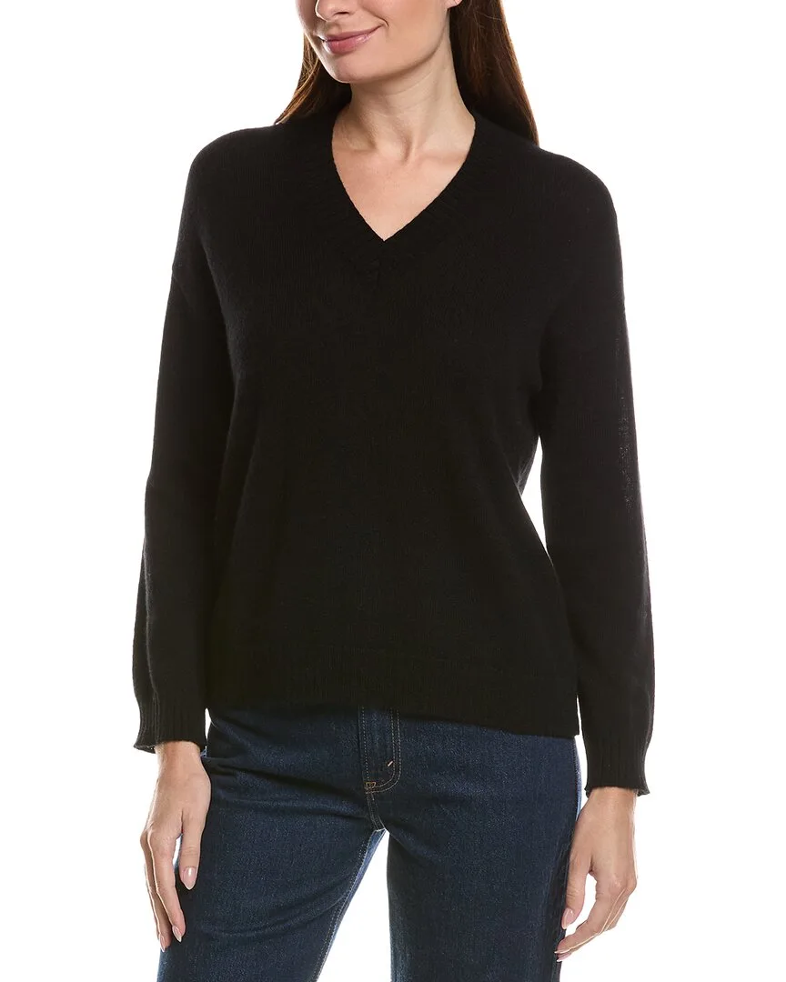 Basic V-Neck 100% Cashmere Sweater by Hannah Rose
