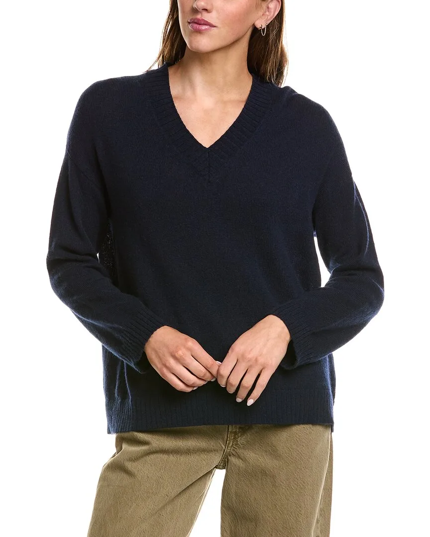 Basic 100% Cashmere V-Neck Sweater by Hannah Rose