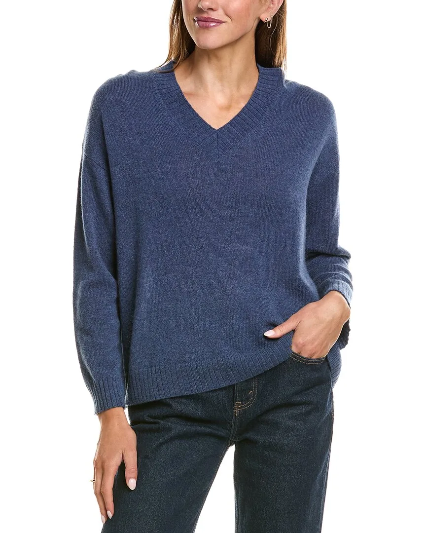 Basic 100% Cashmere V-Neck Sweater by Hannah Rose