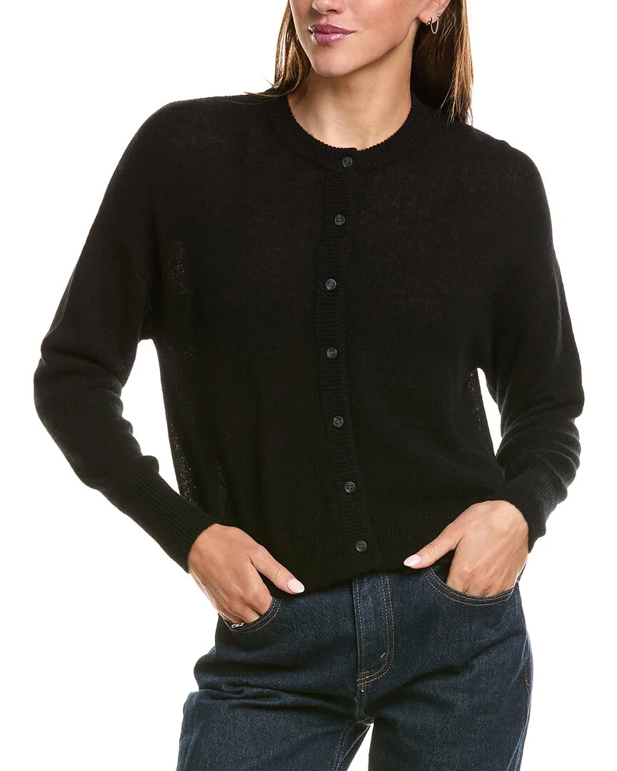Drop Shoulder 100% Cashmere Cardigan