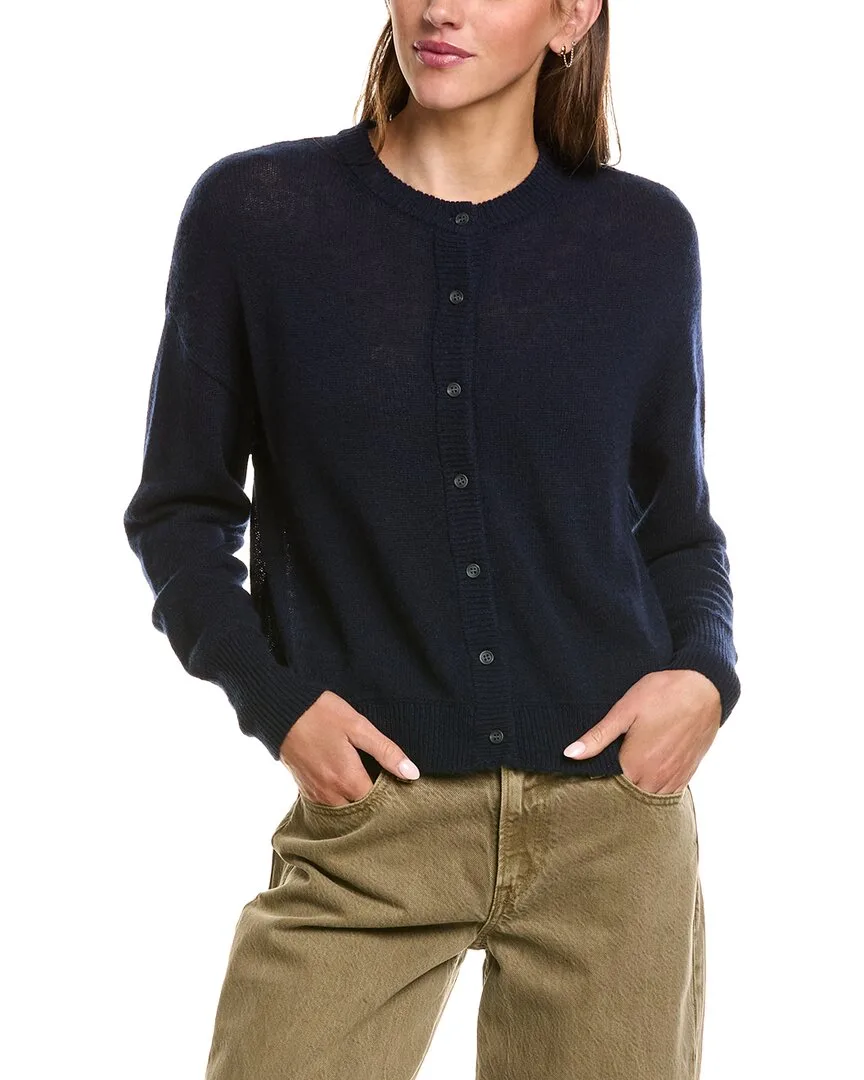 Drop Shoulder 100% Cashmere Cardigan