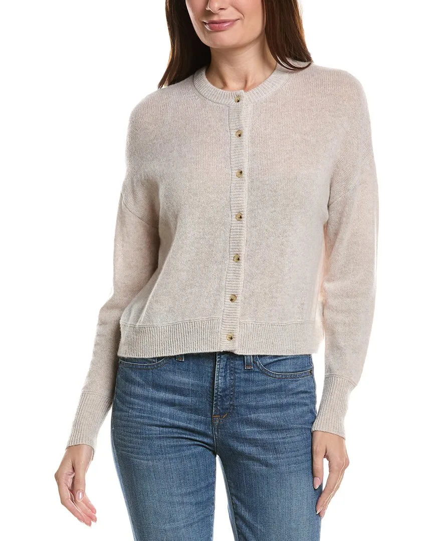 Drop-Shoulder 100% Cashmere Cardigan