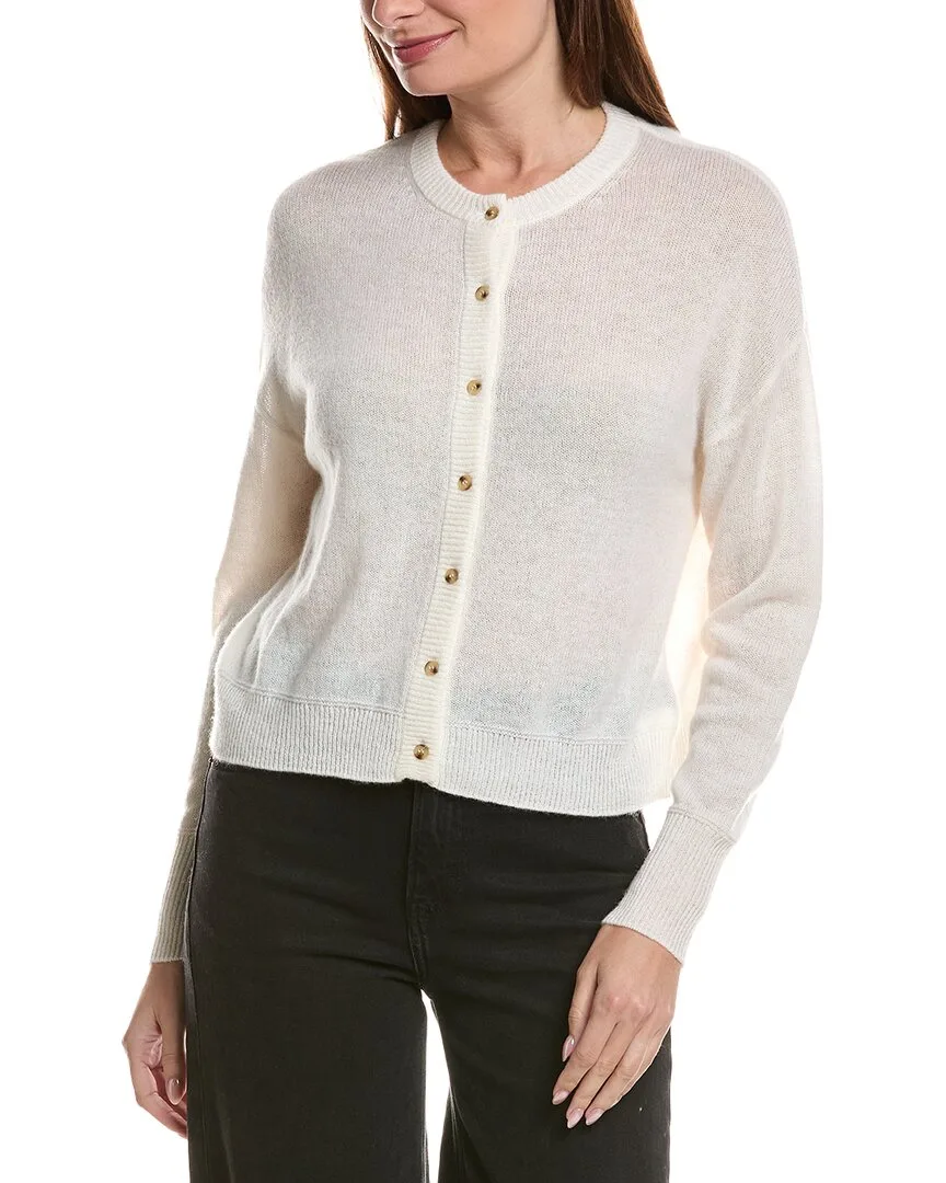 Drop-Shoulder 100% Cashmere Cardigan