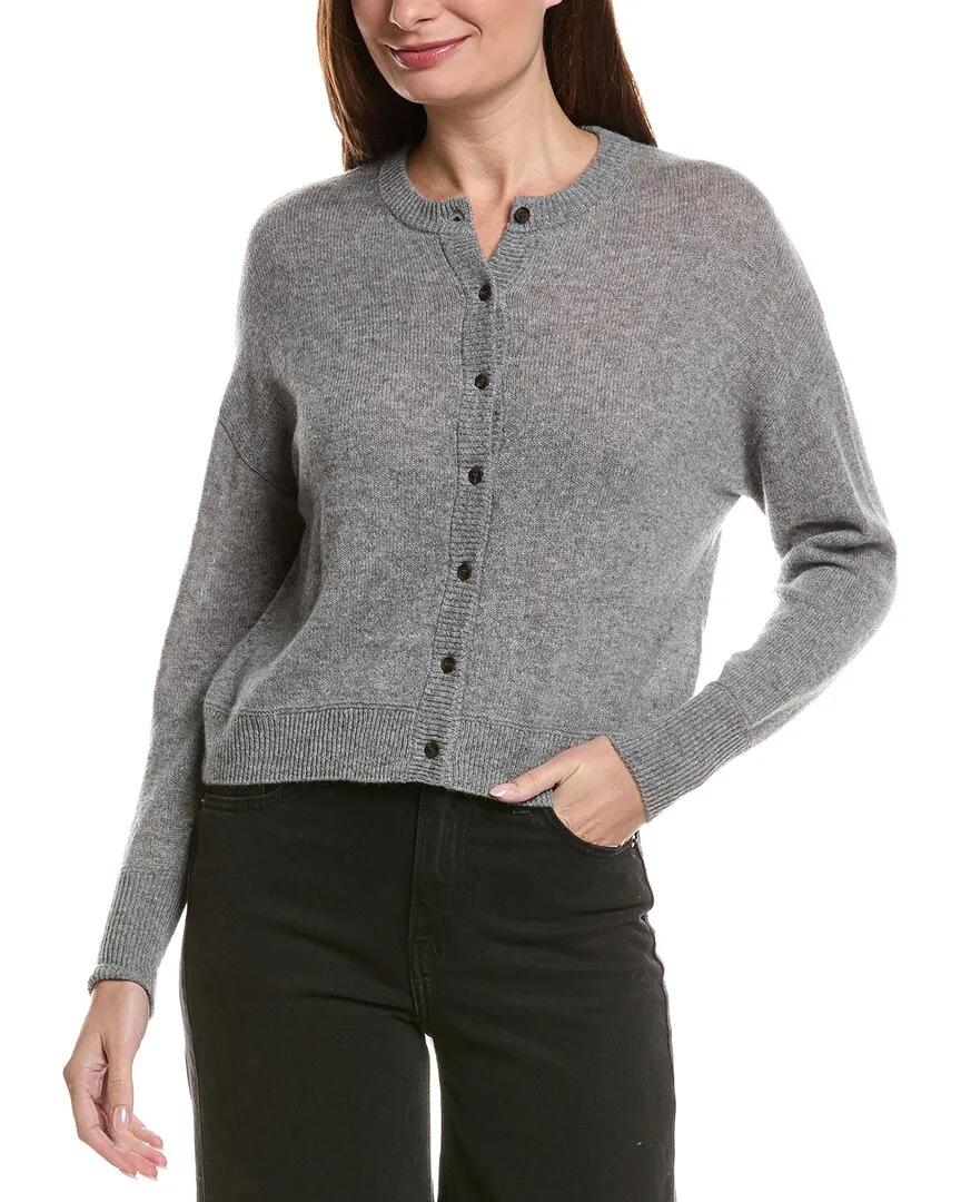 Drop-Shoulder 100% Cashmere Cardigan
