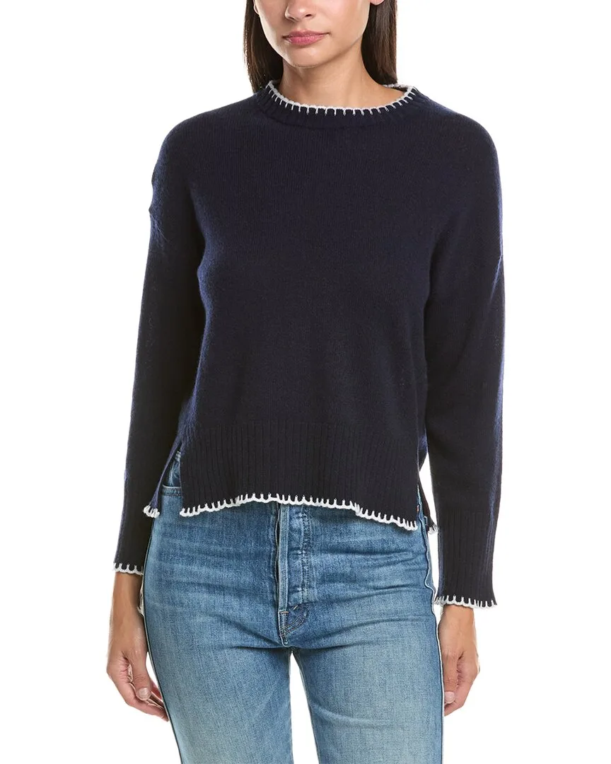 100% Cashmere Whipstitch Sweater by Hannah Rose