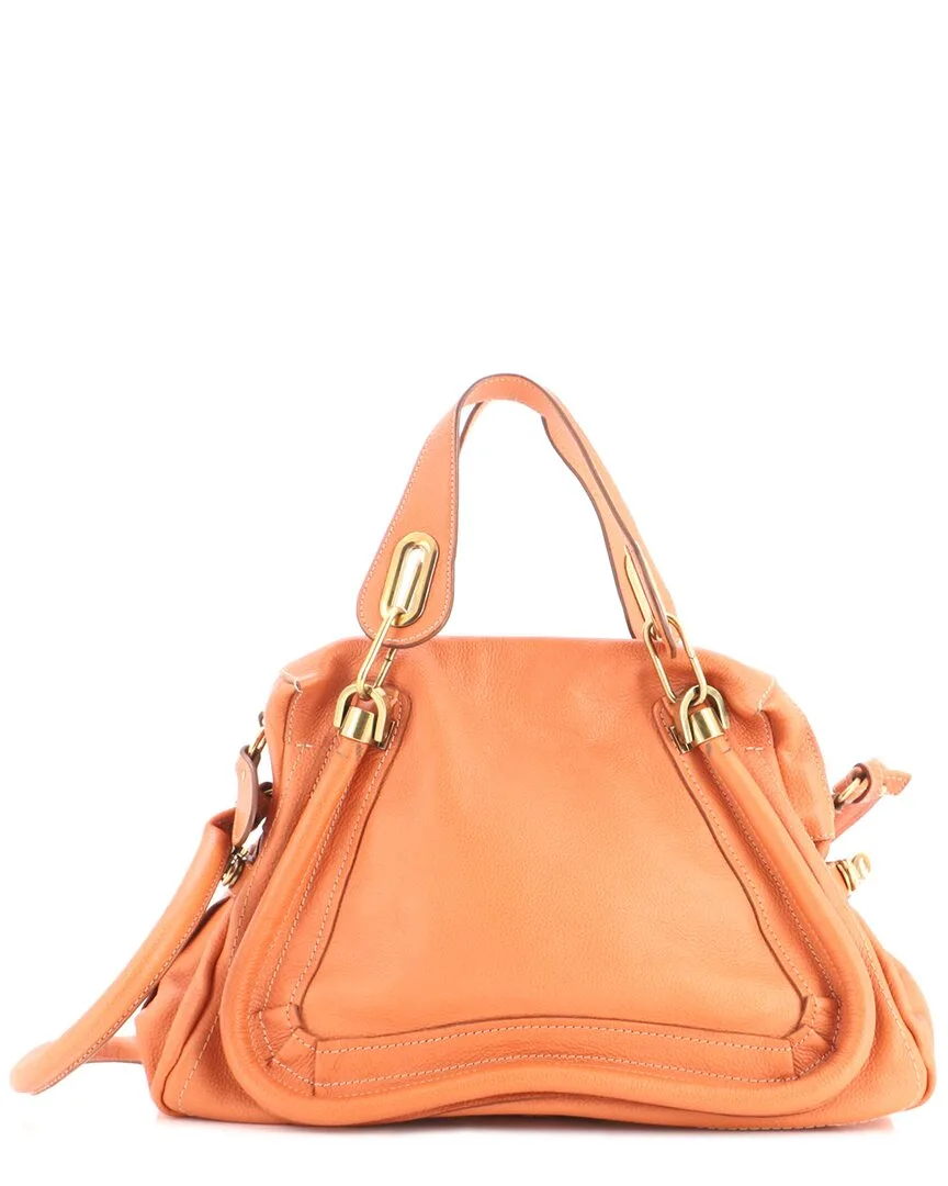 Leather Paraty Top Handle Bag Medium (authentic Pre-Loved) by Chloé