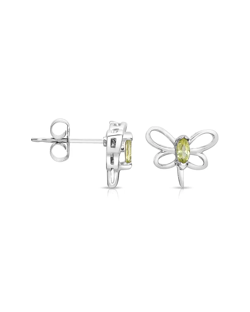 Silver Peridot Earrings by Genevive