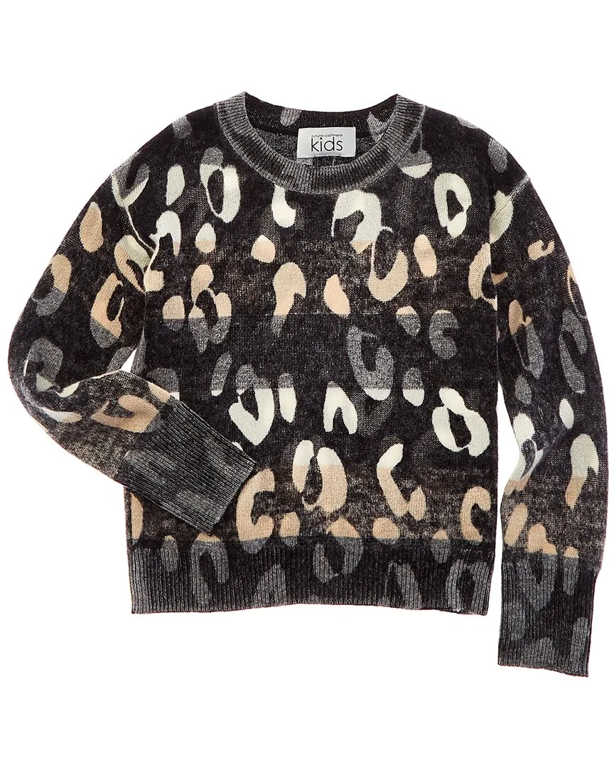 Striped Leopard Wool & Cashmere-Blend Sweater by Autumn Cashmere
