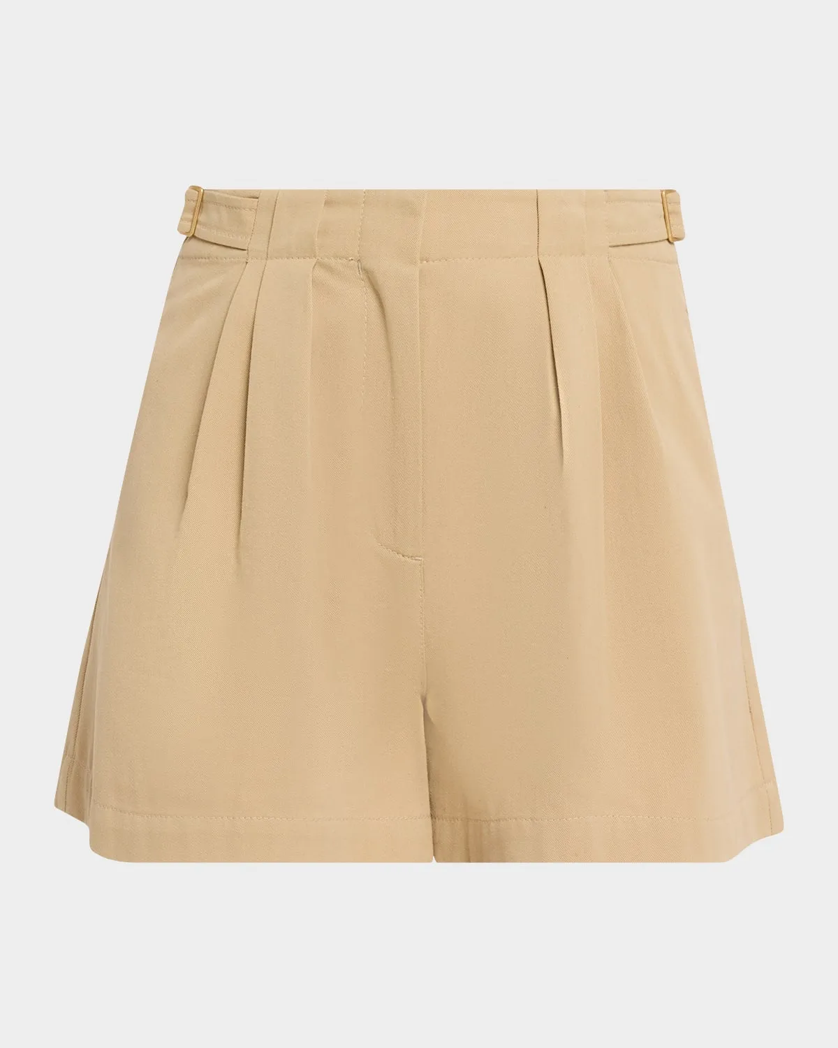 Kira Pleated Cotton Shorts