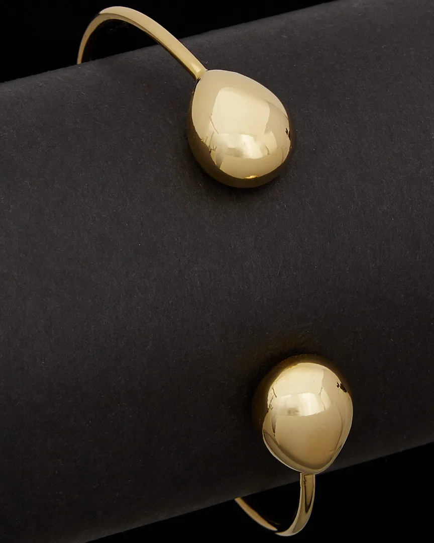 18K Over Silver Puffed Teardrop Cuff by Argento Vivo