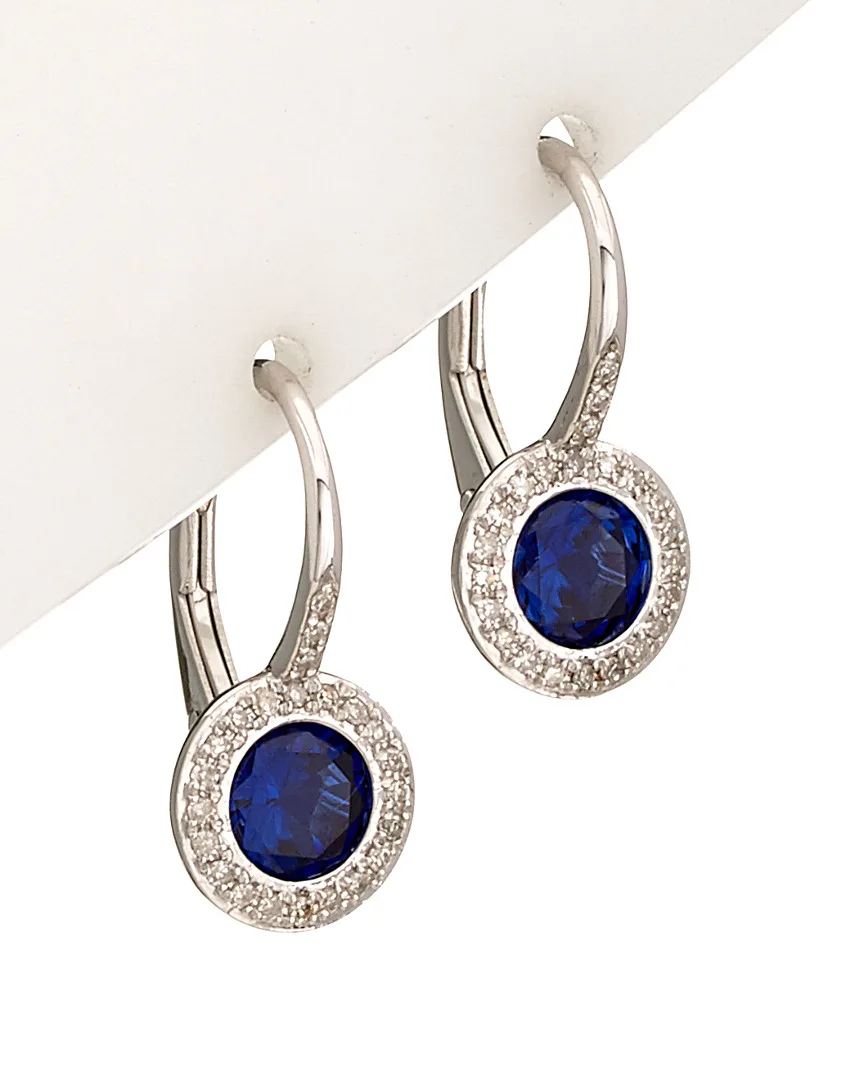 14K 1.79 ct. tw. Diamond & Sapphire Earrings by Diana M